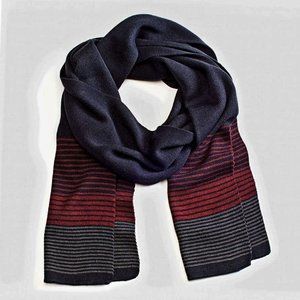 Men’s Van Heusen Gray & Burgundy Striped Scarf